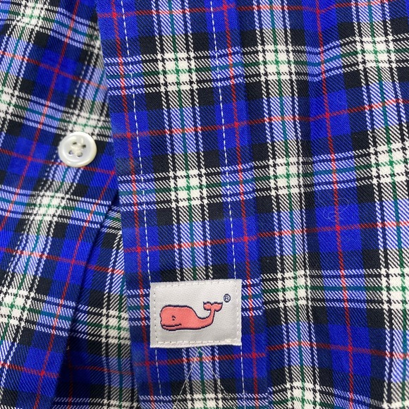 Vineyard‎ Vines Mens Small Blue Red Long Sleeve Button Up Slim Fit Murray Shirt - Picture 3 of 5